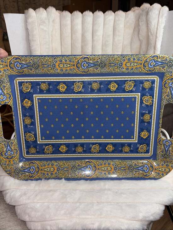 undefined Other - Vintage 90s Marat d'Avignon Melamine Tray Bastide Blue Yellow France 15.5x10.75